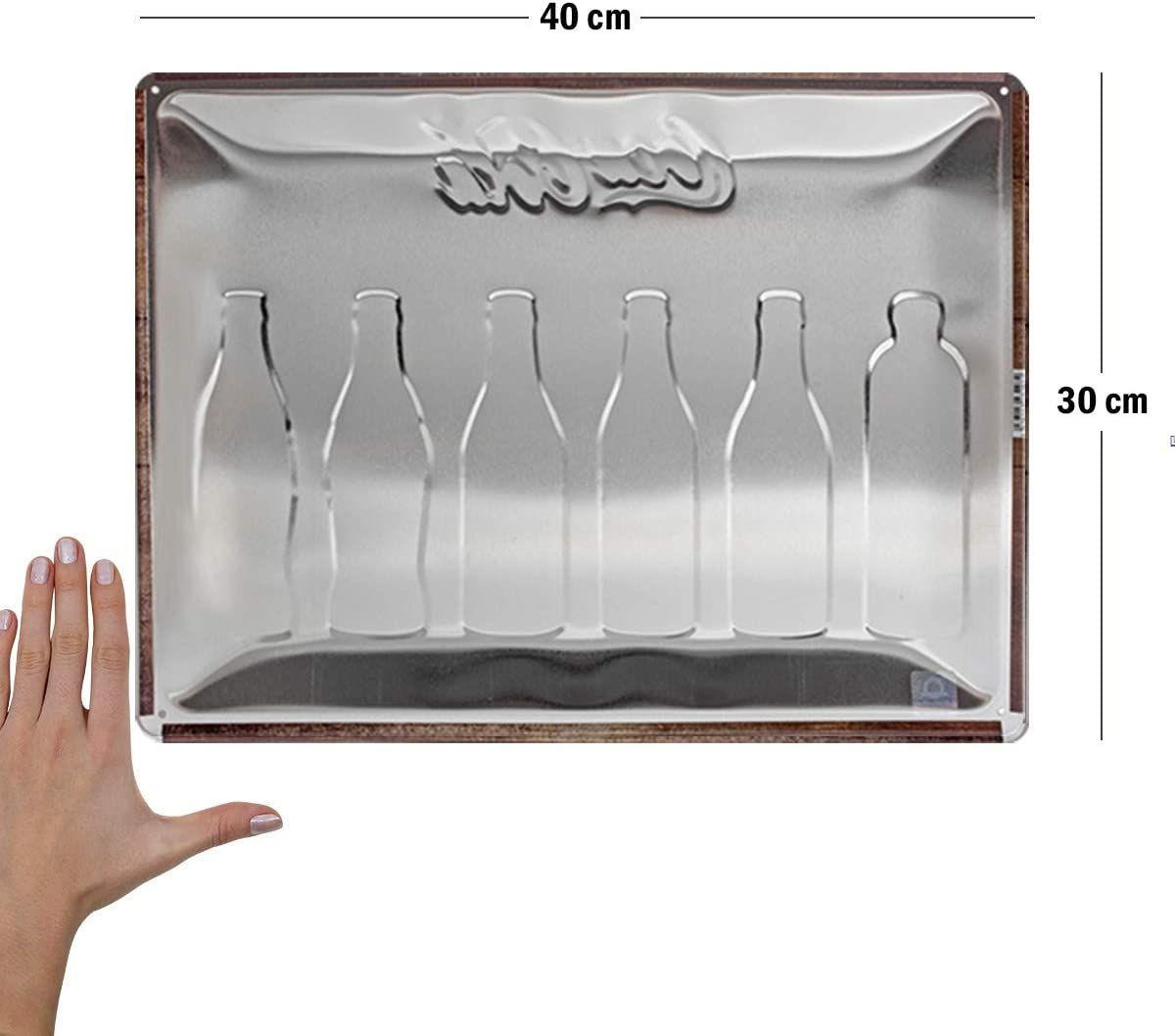 BLECHSCHILD 30/40 cm Coca-Cola Bottle Timeline - Multicolor, Metall (40/30/0.2cm) - Nostalgic-Art