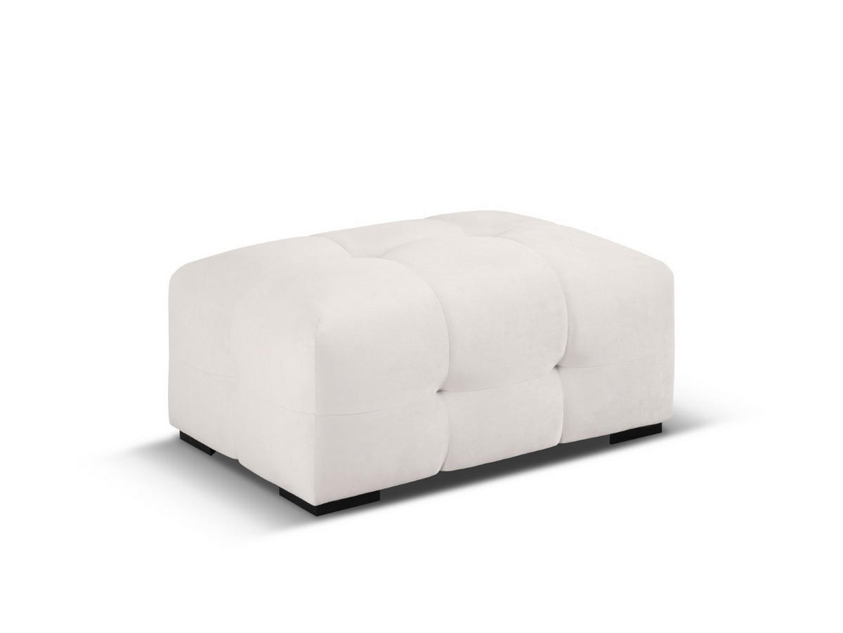 POUF Kendal aus Samt hellgrau - Hellgrau, Textil (104/45/72cm) - Micadoni