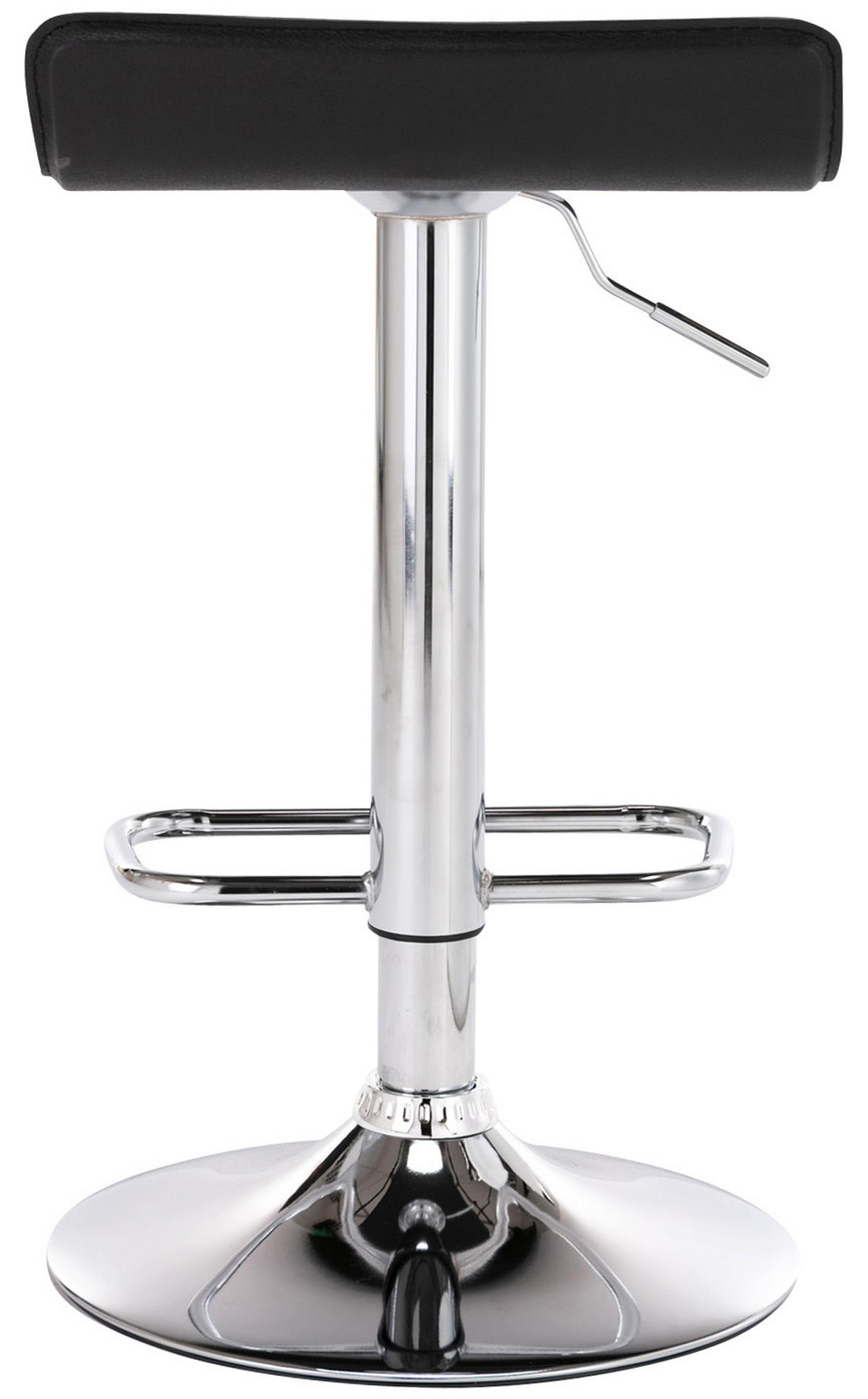 BARHOCKER 2er Set Derid Kunstleder Schwarz Silber - Schwarz, Leder/Metall (38/65/41cm) - DELUKE