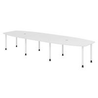 KONFERENZTISCH groß KT40 130/400/74 cm in Weiß/Füße in Weiß - Weiß, Holzwerkstoff (130/400/74cm) - bümö