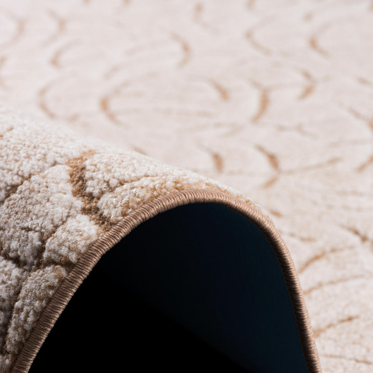 KONTURENSCHNITT HOCHFLOR TEPPICH FRIEDA RUND - Beige, Textil (100/100cm) - Snapstyle
