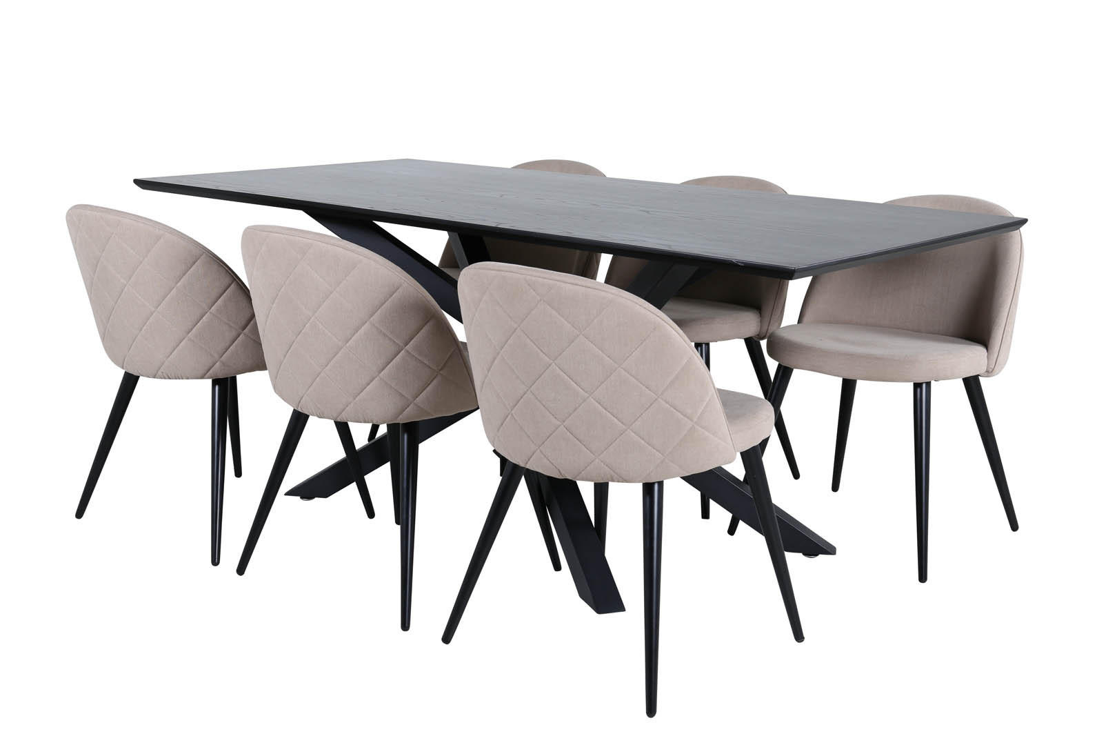 TISCHGRUPPE Schwarz - Schwarz, Holzwerkstoff (90/76/190cm) - ebuy24
