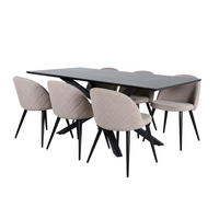 TISCHGRUPPE Schwarz - Schwarz, Holzwerkstoff (90/76/190cm) - ebuy24