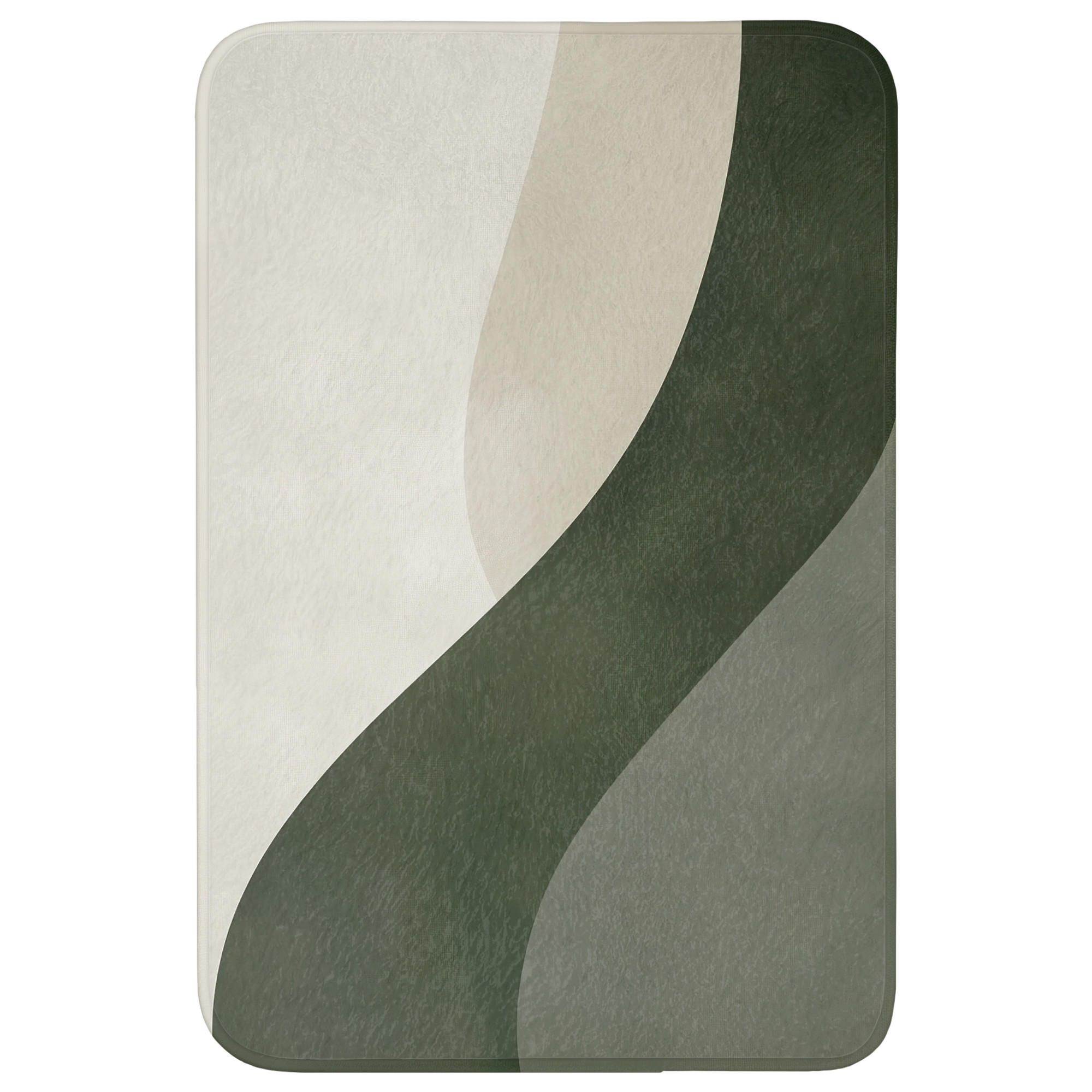WC-VORLEGER Japandi - Grün - Abstrakt - Modern Toilettenvorleger 60x90 cm - Grün, Kunststoff/Textil (60/90cm) - OnlyWow