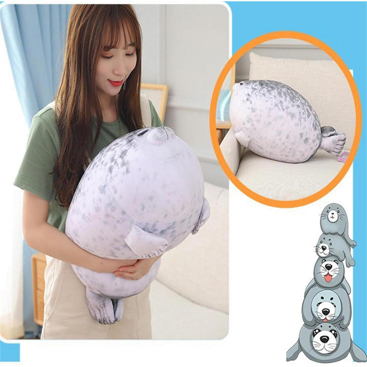 PLÜSCHTIER Robbe 20 cm - Multicolor, Textil (20/20cm)