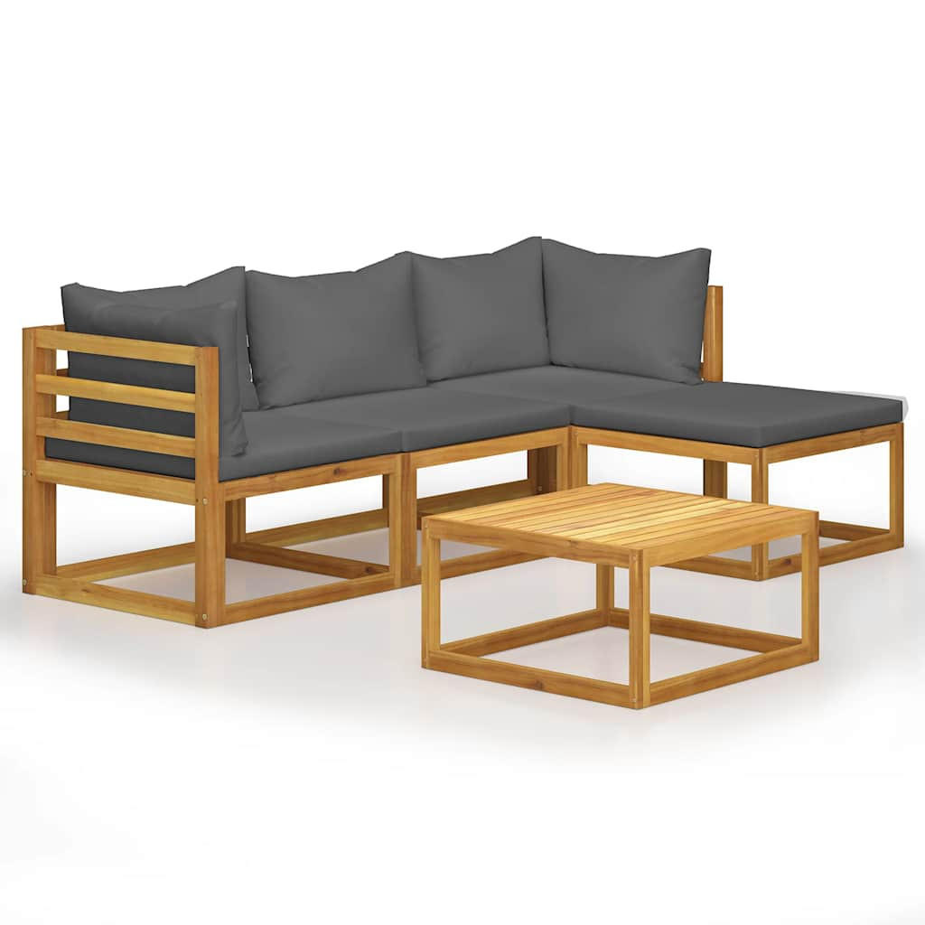 vidaXL Garten-Lounge-Set Dunkelgrau