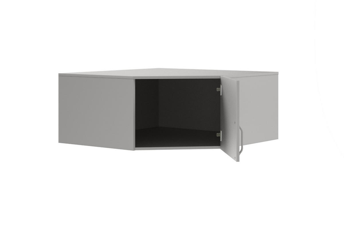 AUFSATZSCHRANK BRISSO BRN4 95/40/95 cm in Platingrau mit Metallgriffen - Grau, Holzwerkstoff/Metall (95/40/95cm) - Deine Möbel 24