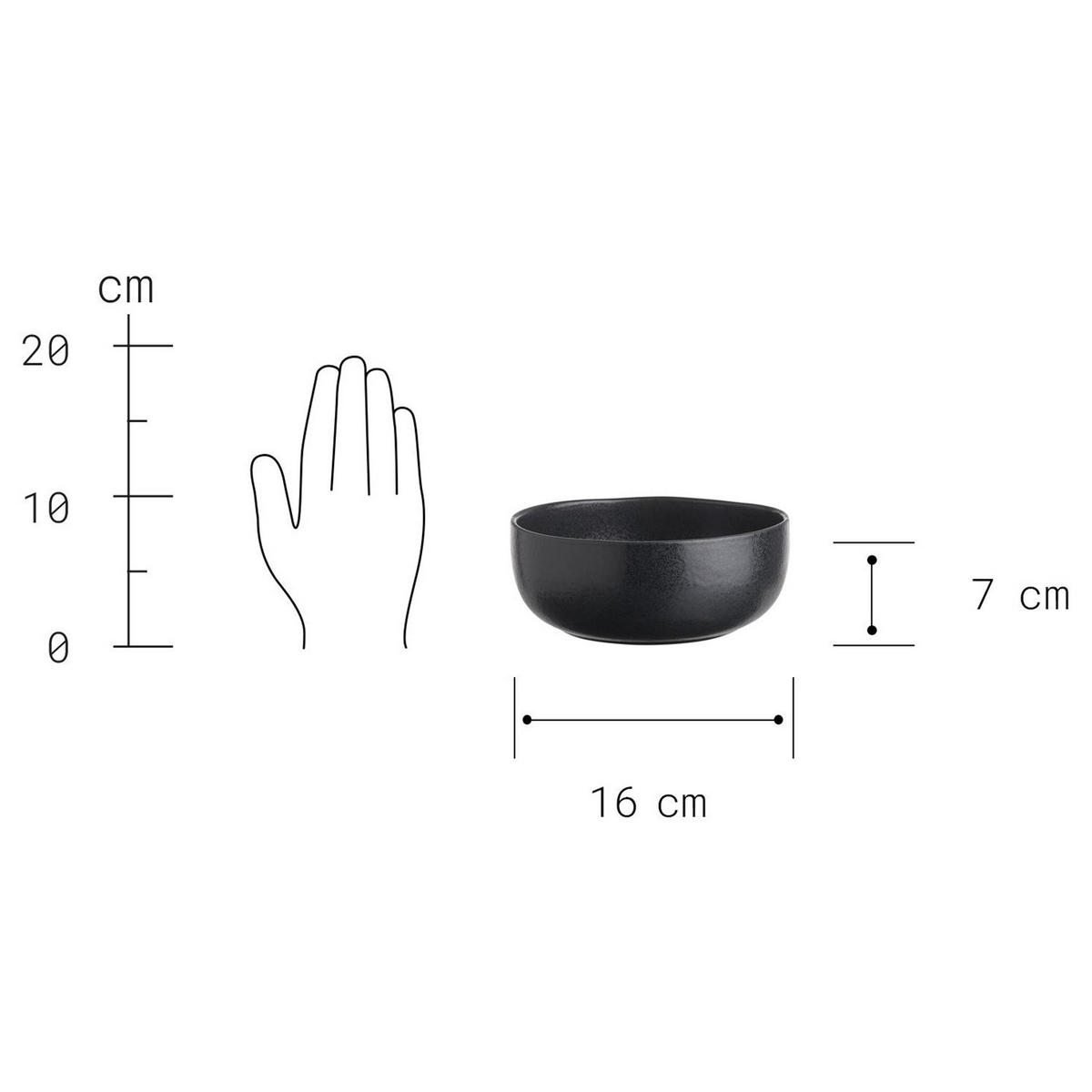 SCHALEN 4er-Set Casa Nova 600 ml - Schwarz, Keramik (16/16/7cm) - Butlers