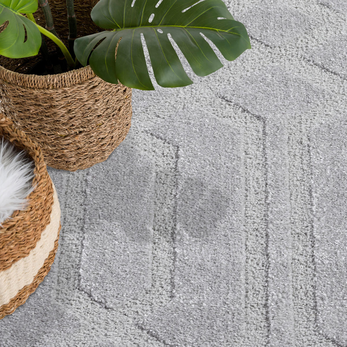 KURZFLOR-TEPPICH Flair 138 Grau 200x290 cm - Grau, Textil (200/290cm) - carpet city