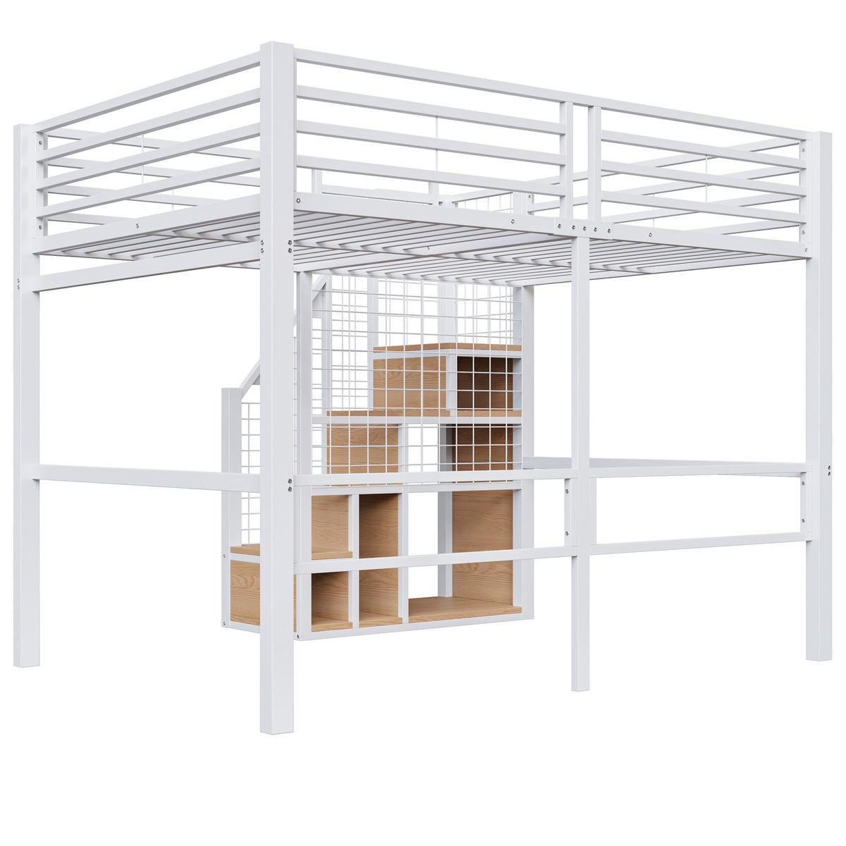 HOCHBETT Eisen 140/200 cm Weiß - Weiß, Metall - Raumix