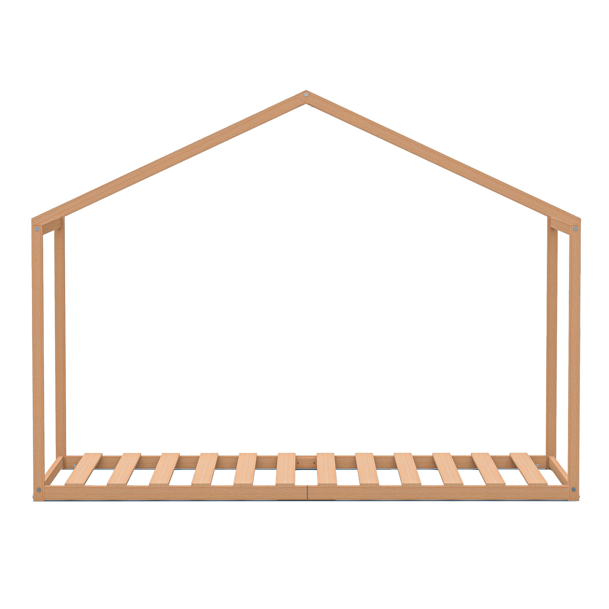 HAUSBETT WENDY mit Lattenrost / Kinderbett 90x190 - Naturholz - Weiß, Holz (90/190cm) - Weber Industries
