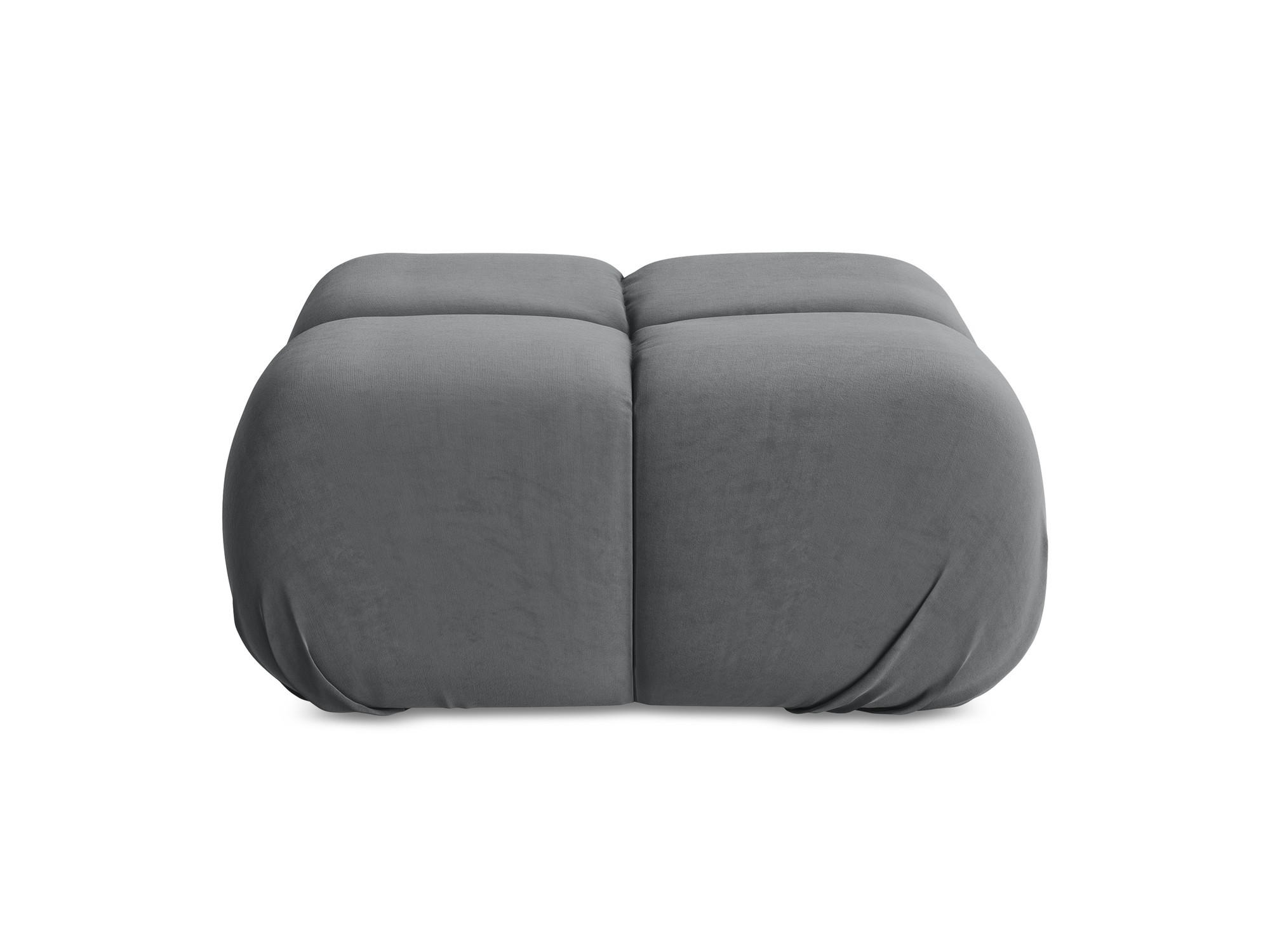 POUF Samt Stoff Grau - Dunkelgrau/Schwarz, Kunststoff/Textil (95/41/95cm) - Makamii