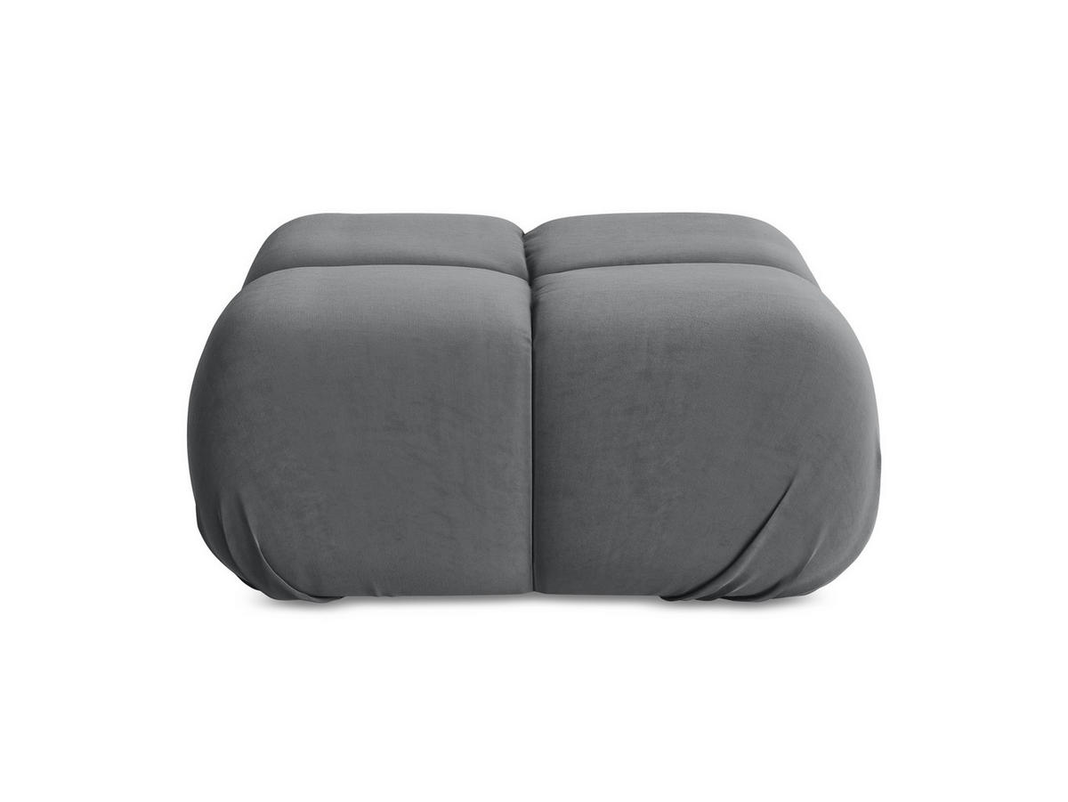 POUF Samt Stoff Grau - Dunkelgrau/Schwarz, Kunststoff/Textil (95/41/95cm) - Makamii