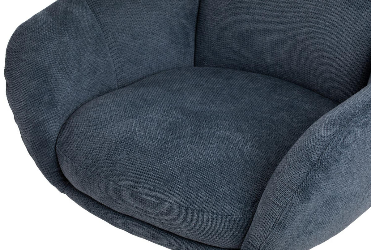 OHRENSESSEL Marconia - drehbar - blau - Blau/Schwarz, Textil/Metall (74/109/80cm) - bene living