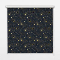 VNÚTORNÁ roleta - okenná roleta - roleta - 60x140 cm - Mesiac a hviezdy - čierna, plast (60/140/0.5cm) - TULUP