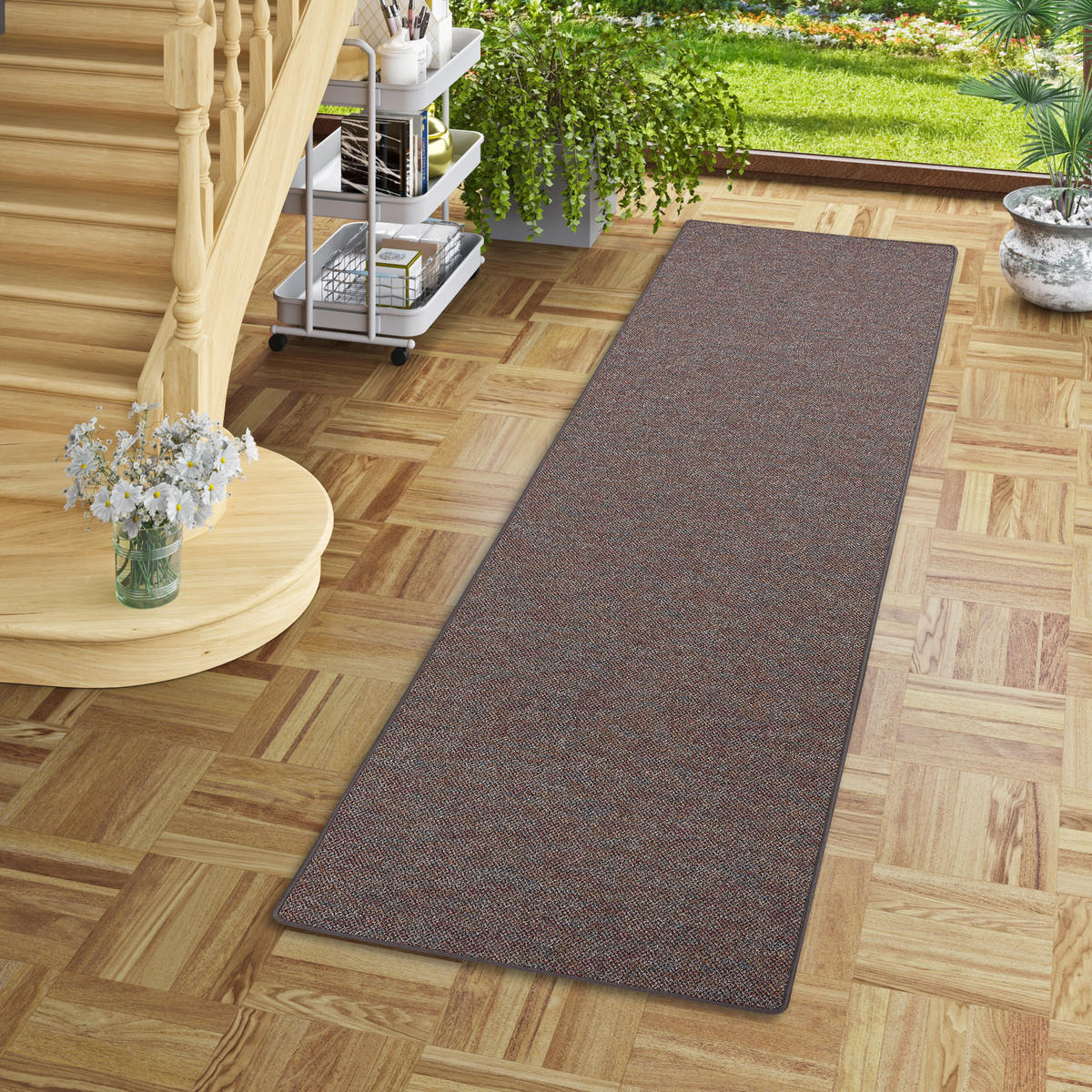 LÄUFER TEPPICH SCHLINGEN TEPPICH ALMA MELIERT - Anthrazit, Textil (80/200cm) - Snapstyle