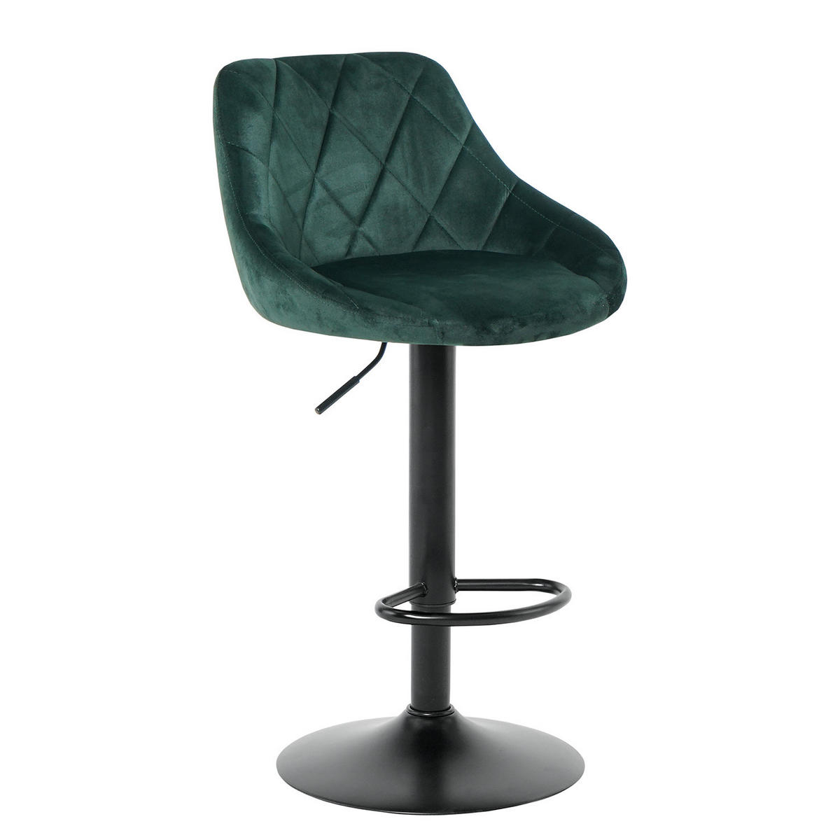 BARSTUHL - 2er-Set - Dunkelgrün, Textil/Metall (46/83/49cm) - home24