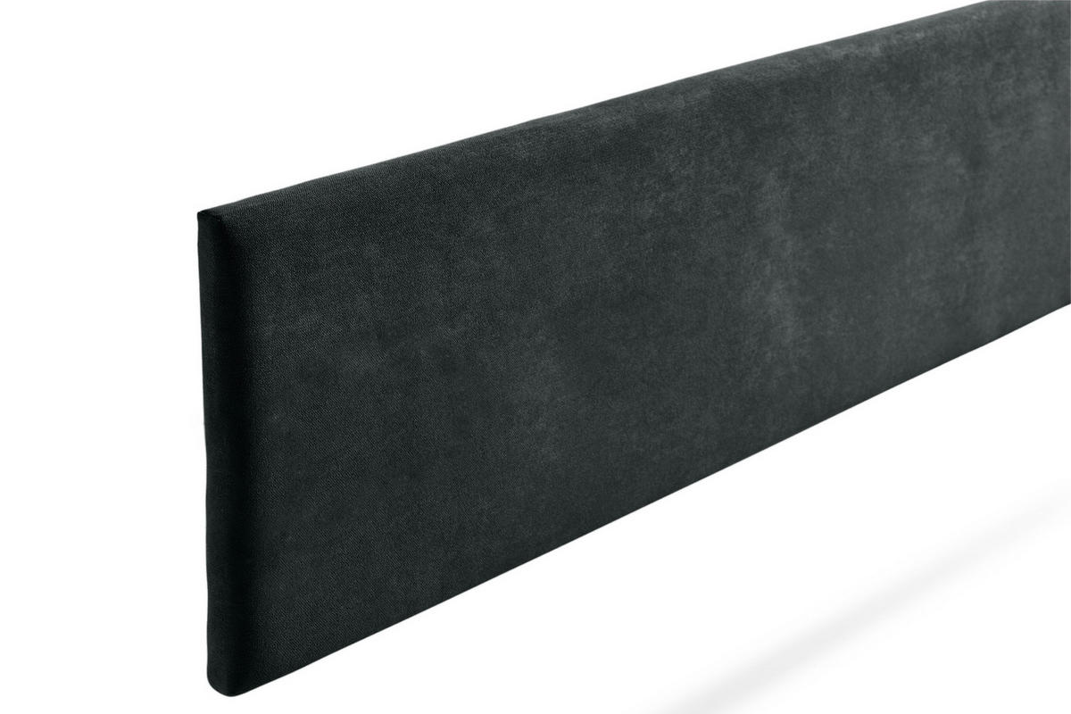 KOPFTEIL gepolstert NOVA Aqualine 115x50x5 cm - Schwarz - Moonia - Schwarz, Holz (115/5/50cm)