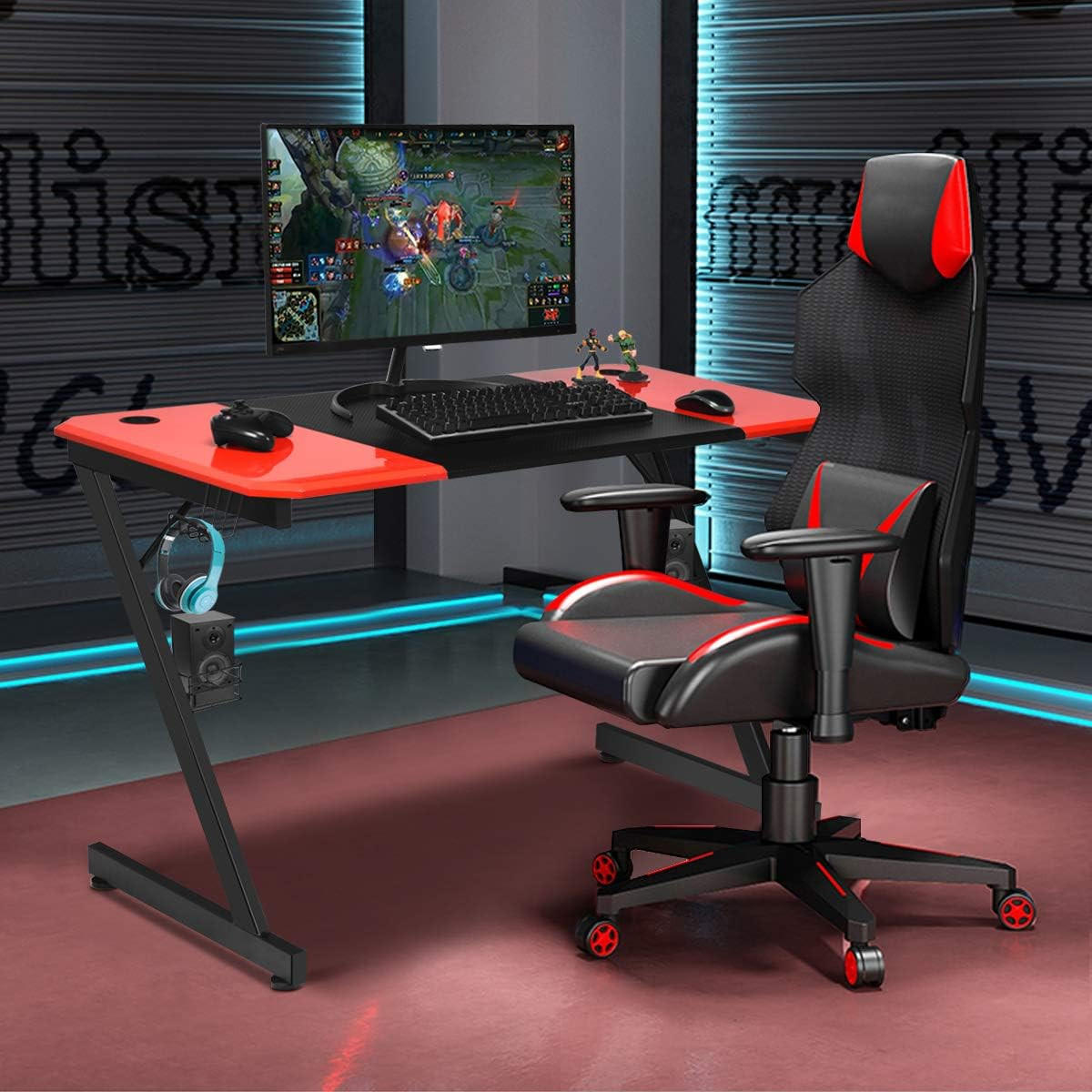 DATORBORD Rött - Multicolor, Träbaserade material (60/120/76cm) - COSTWAY