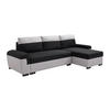ECKSOFA mit Schlaffunktion - Ecke wechselbar - Stoff - Schwarz & Hellgrau - GABY II - Schwarz, Textil (145/264cm) - Vente-Unique