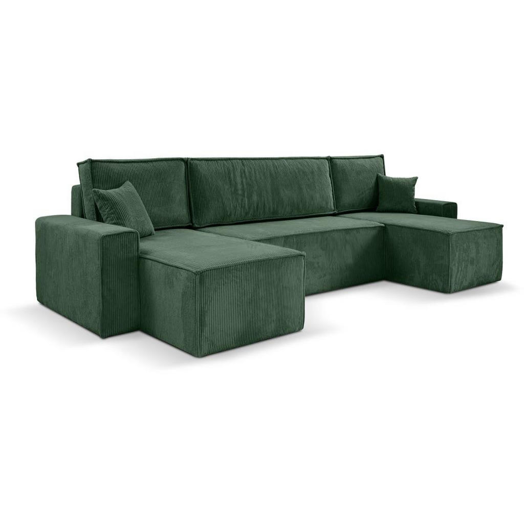 Thumbnail - Beautysofa Wohnlandschaft, Grün, Textil, U-Form, 318x94x152 cm, Wohnzimmer, Sofas & Couches, Wohnlandschaften, Wohnlands...
