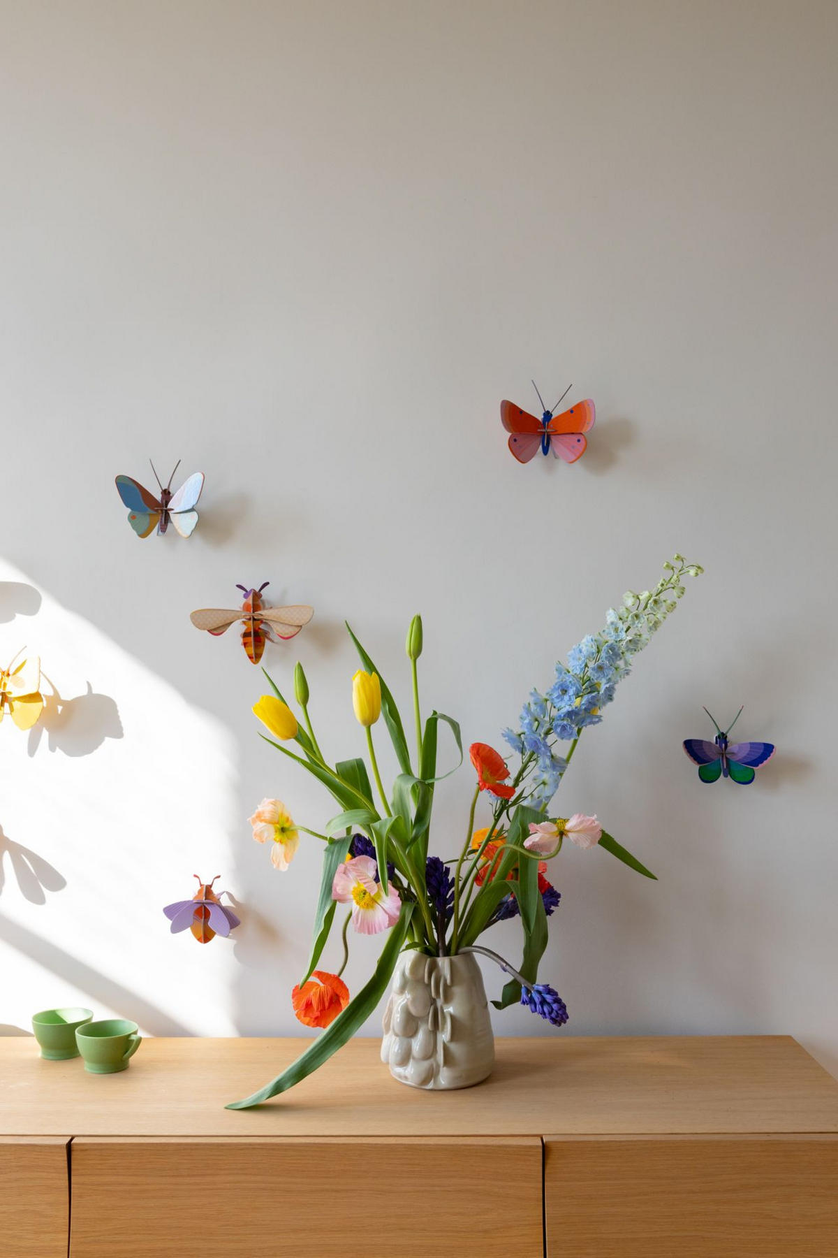 WANDDEKO Leuchtender Flügel 5.5/12 cm - Multicolor, Wellpappe (5.5/12/15cm) - KUNSTLOFT
