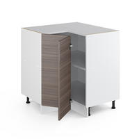 ECKUNTERSCHRANK R-Line Grau 75.6 cm, AP Eiche - Weiß/Braun, Holzwerkstoff (75.6/81.6/60cm) - Vicco
