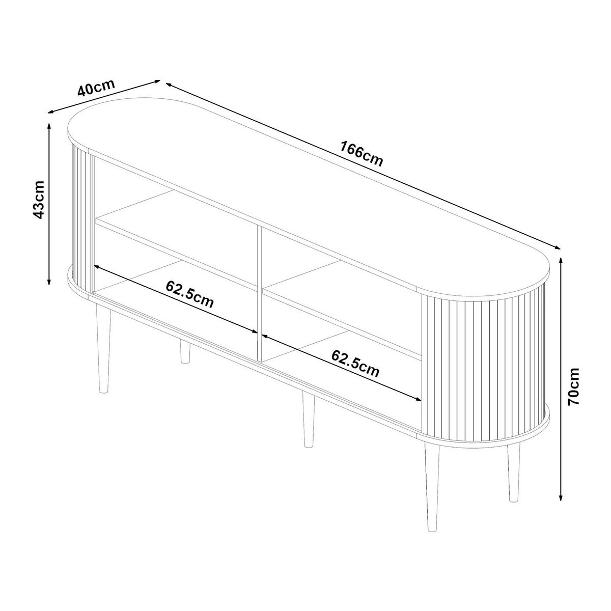PŘÍLOHOVÝ STŮL Mapia - barva vlašského ořechu, kompozitní dřevo (166/70/40cm) - [en.casa]