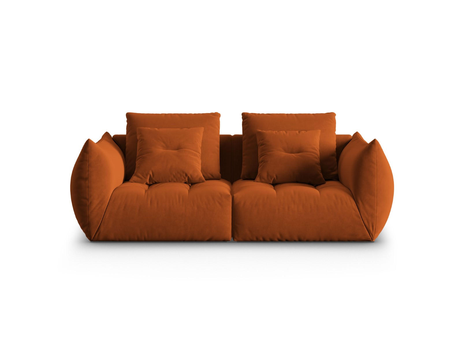 SOFA modular Bloom aus Samt terrakotta 3 Sitzplätze - Terracotta, Textil (106/95/232cm) - Micadoni