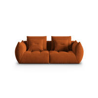 SOFA modular Bloom aus Samt terrakotta 3 Sitzplätze - Terracotta, Textil (106/95/232cm) - Micadoni