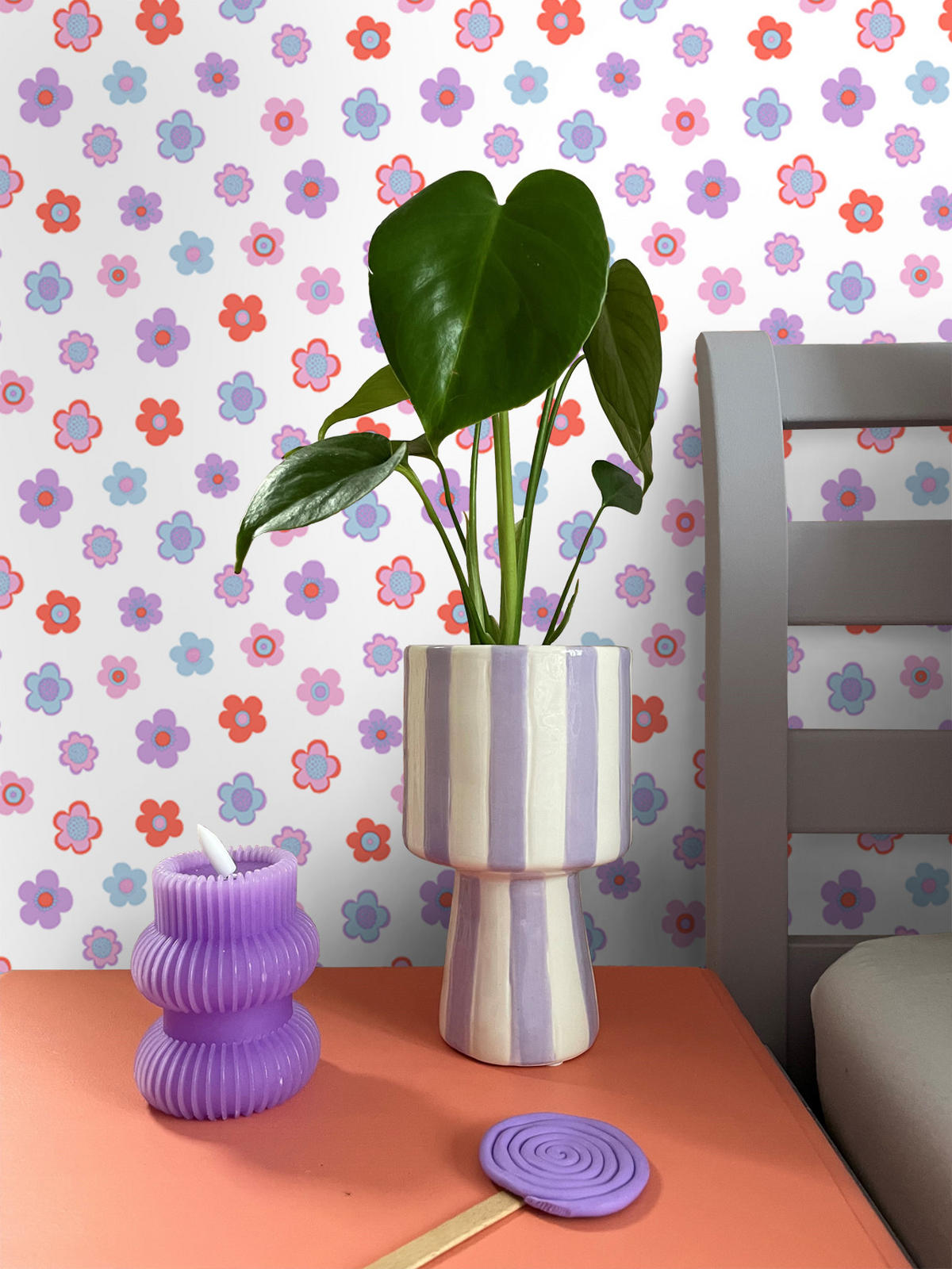 TAPETE Blumen 50 x 900 cm - Pink, Papier (50/0.1cm) - ESTAhome