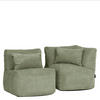 SITZSACK-SOFA 2-tlg. modular cord Noa - Salbeigrün, Textil (143/70/78cm) - icon