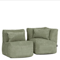 SITZSACK-SOFA 2-tlg. modular cord Noa - Salbeigrün, Textil (143/70/78cm) - icon