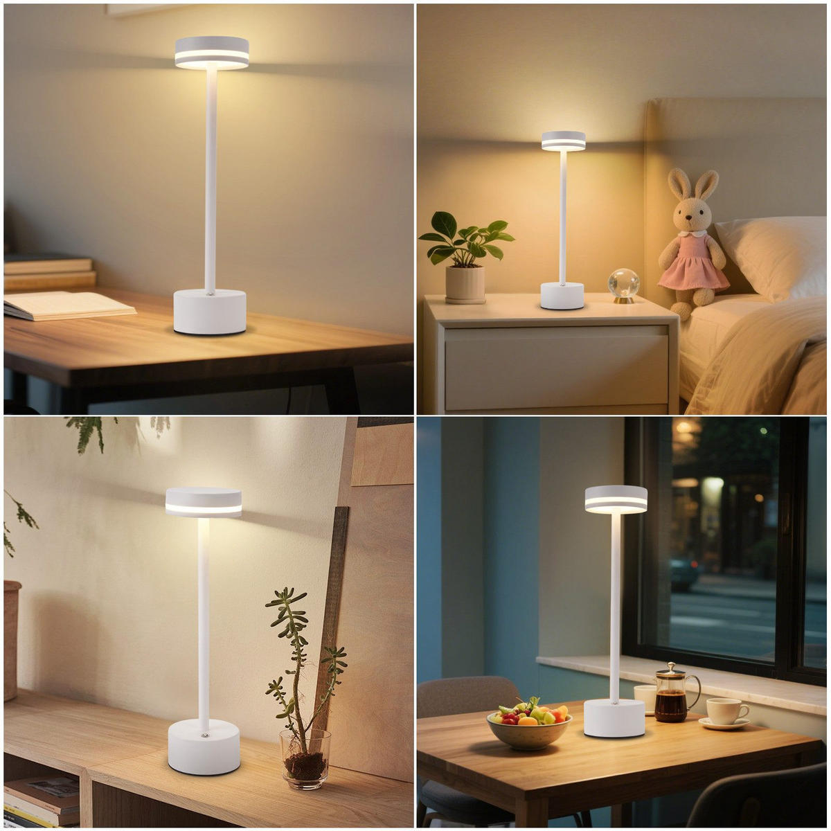 STOLNÍ lampa Aberfeld LED 8/8/31,5 cm - bílá, kov (8/8/31.5cm) - Nettlife