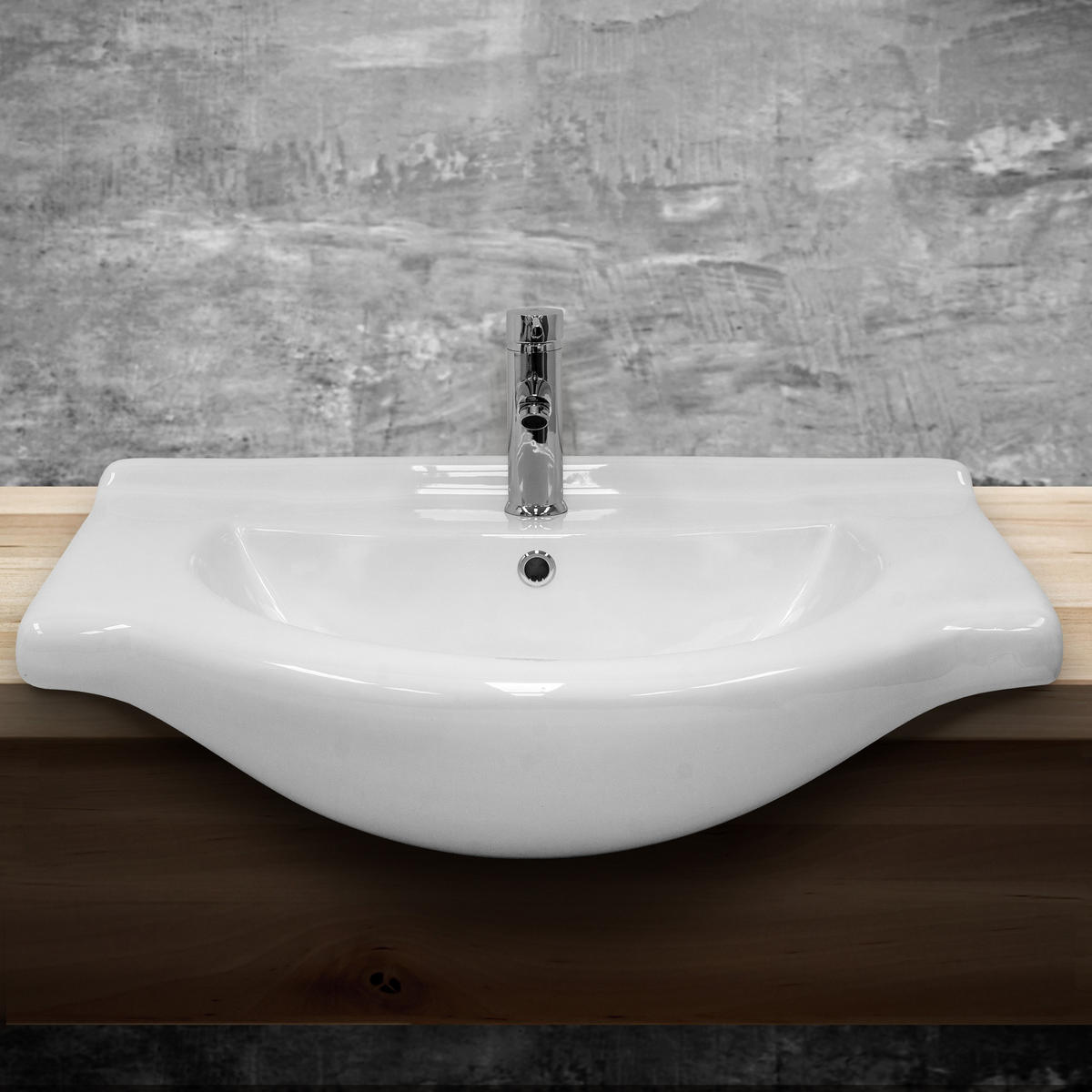 WASCHBECKEN - Schwarz, Keramik (51.5/21.5/77cm) - ML-DESIGN