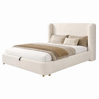 POLSTERBETT mit Bettkasten 180x200 cm Bouclé Beige - Beige, Metall (180/200cm) - Beauniv