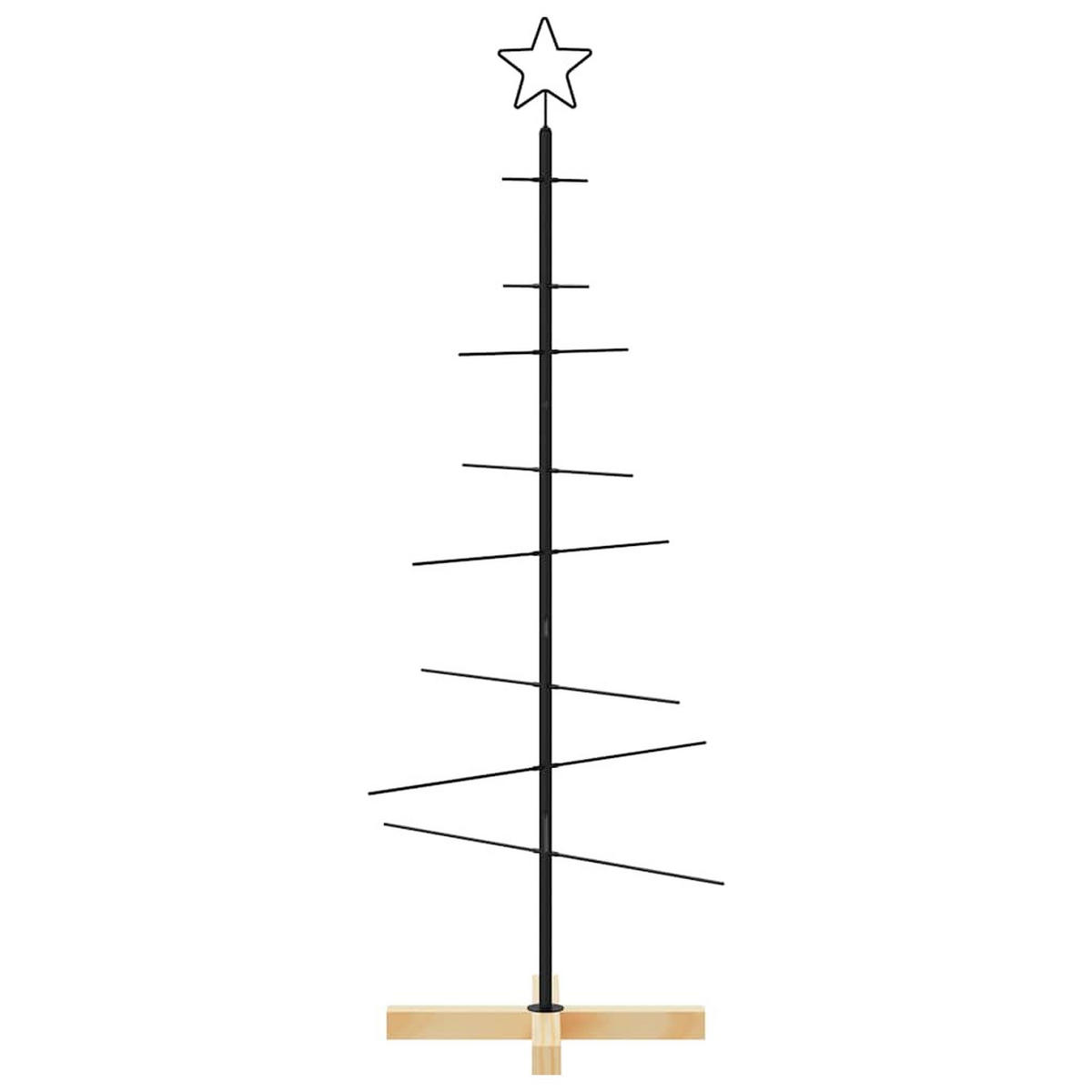 WEIHNACHTSBAUM Metall Mit Holzständer Schwarz 120 Cm - Schwarz, Metall (120cm) - vidaXL