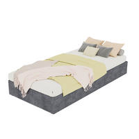 POLSTERBETT 90/200 cm mit stabilem Metallgestell und Gaslift, Grau - Grau, Textil (90/200cm) - Redom