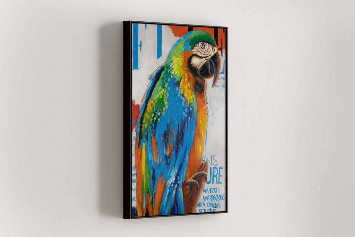 OLEJOMALBA 60/90 cm, Zvířata - různobarevná, dřevo/textil (60/90cm) - KUNSTLOFT