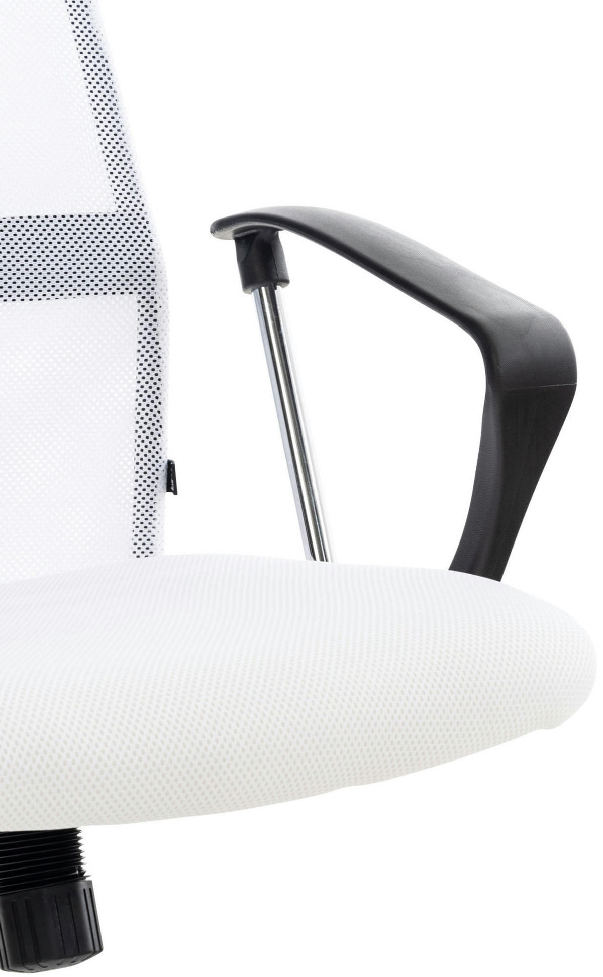 CHEFSESSEL Lederlook weiß - Chromfarben/Weiß, Textil/Metall (60/110/53cm) - CLP