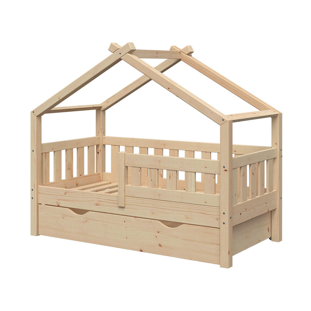HAUSBETT Design Braun 70x140 cm mit Schublade - Braun, Holz (70/140cm) - VitaliSpa