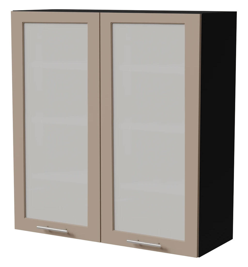 HÄNGESCHRANK Brerra W4S/90 Schwarz / RAL 1019 graubeige Matt 90 / 32,5 / 96cm - Graubraun/Schwarz, Holz/Holzwerkstoff (90/96/32.5cm) - Feldmann-Wohnen