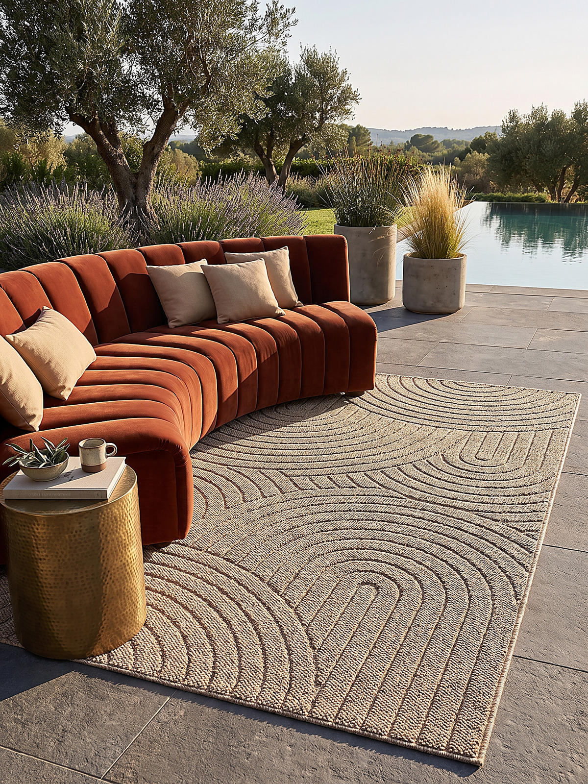FLACHWEBTEPPICH Geometrisch TOCE Polypropylen Natur 240 x 340 cm - Beige, Textil (240/340cm) - KADIMA DESIGN
