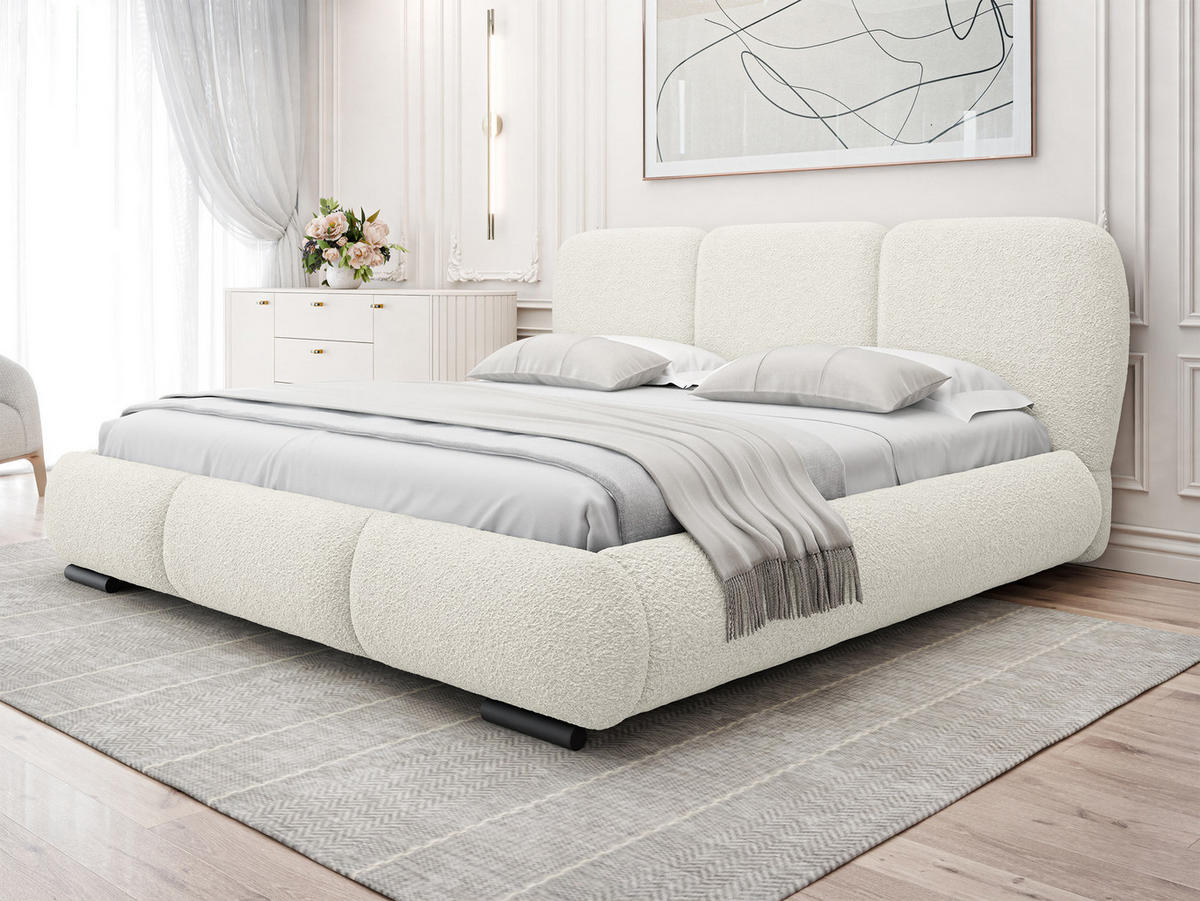 POLSTERBETT Rosa - Eichefarben/Schwarz, Holz/Textil (200/200cm) - MIRJAN24