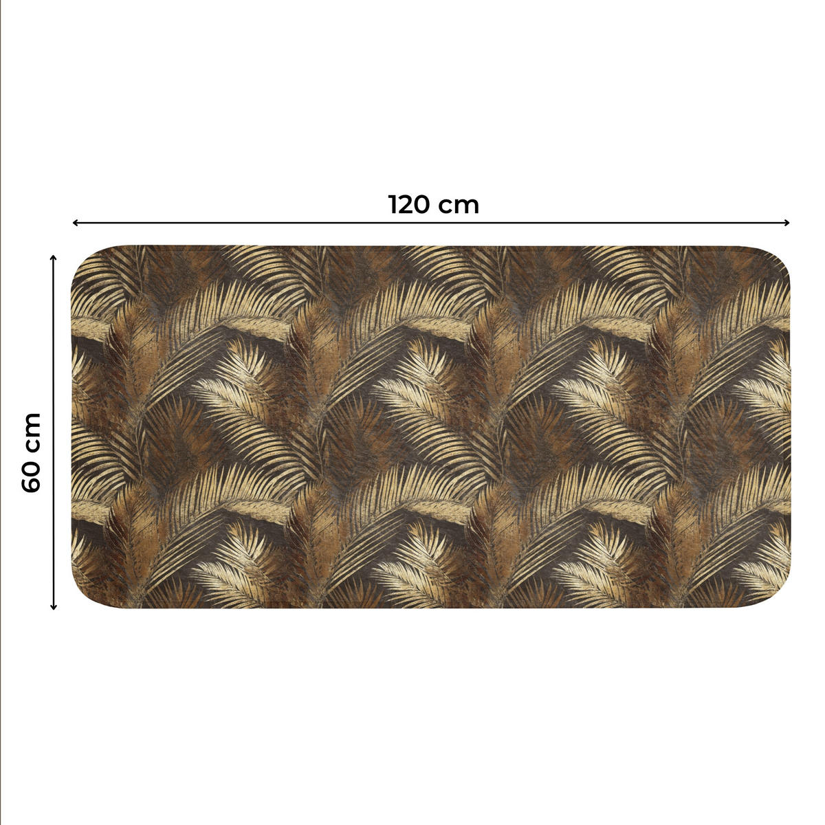 WC PŘEDLOŽKA Tropical - Listy - zlaté 120x60 cm - zlatá, textil/plast (120/1cm) - OnlyWow