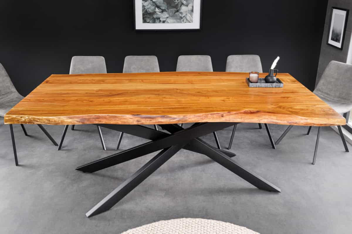 ESSTISCH MAMMUT Akazie 200cm - Schwarz/Braun, Holz/Metall (96/200/81cm) - riess-ambiente