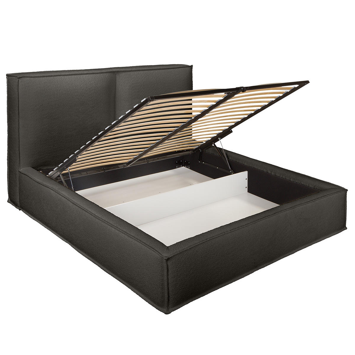 POLSTERBETT - Anthrazit, Textil (200/200cm) - home24