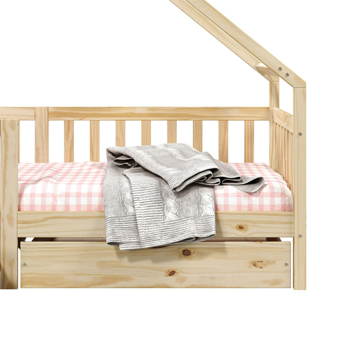 HAUSBETT ALVA 90X200 CM - Naturfarben, Holz (96/168/206cm) - IDIMEX