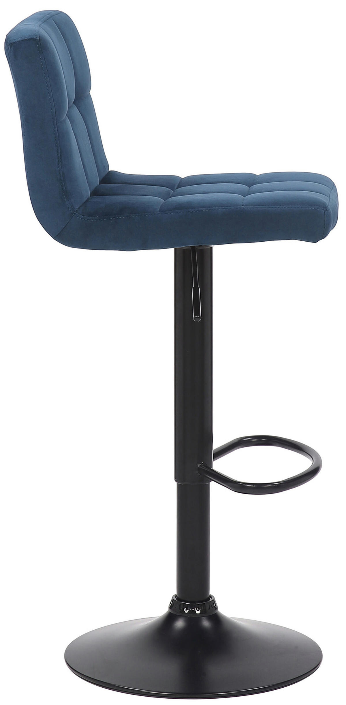 BARHOCKER Fani, Gestell schwarz, Samt Blau - Blau/Schwarz, Textil/Metall (40/85/40cm) - TPFLiving