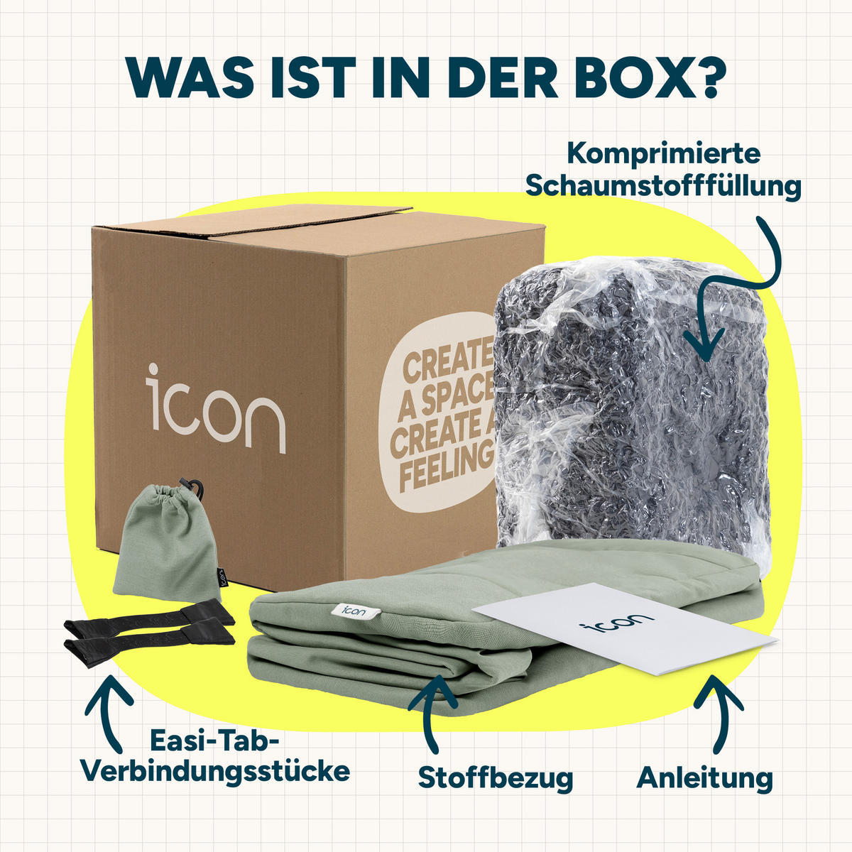 SITZSACK-SOFA Outdoor 4-tlg.: 2 Ecksessel, Sessel, Fußstütze - Grün, Textil (395/68/100cm) - icon